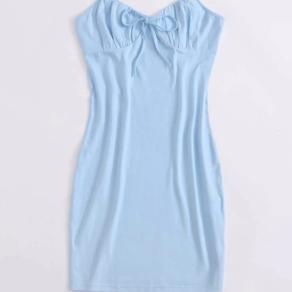 Tie Front Ruched Bust Cami Dress
